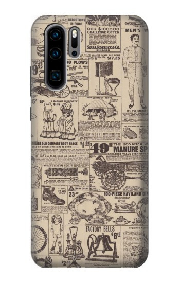 S3819 Papier Vintage rétro Etui Coque Housse pour Huawei P30 Pro
