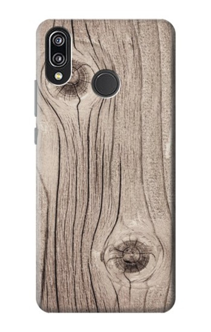 S3822 Graphique de la texture du bois imprimé Etui Coque Housse pour Huawei P20 Lite