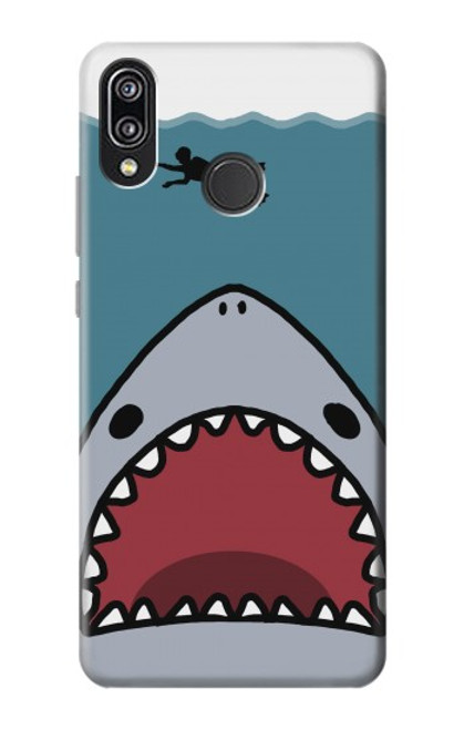 S3825 Plongée en mer de requin de dessin animé Etui Coque Housse pour Huawei P20 Lite