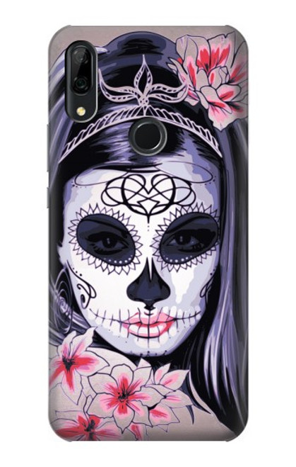 S3821 Sugar Skull Steampunk Fille Gothique Etui Coque Housse pour Huawei P Smart Z, Y9 Prime 2019