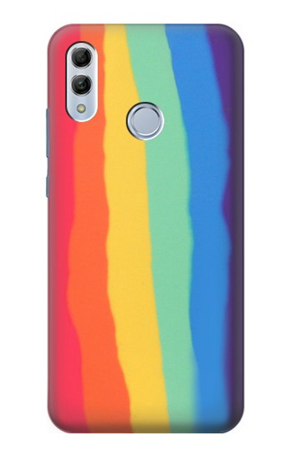 S3799 Arc-en-ciel aquarelle vertical mignon Etui Coque Housse pour Huawei Honor 10 Lite, Huawei P Smart 2019