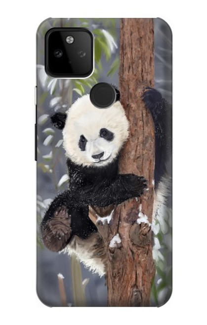 S3793 Peinture de neige mignon bébé panda Etui Coque Housse pour Google Pixel 5A 5G