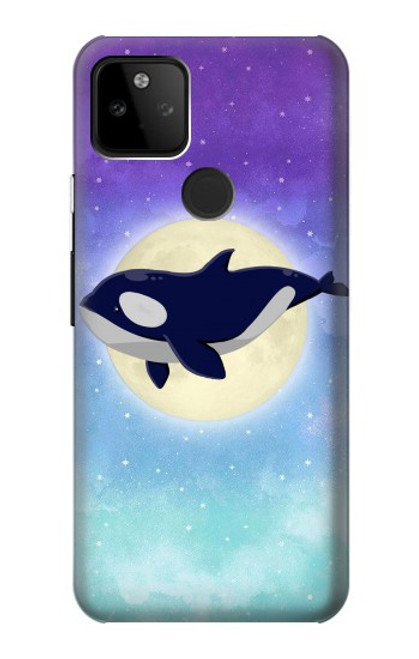 S3807 Killer Whale Orca Lune Pastel Fantaisie Etui Coque Housse pour Google Pixel 5A 5G