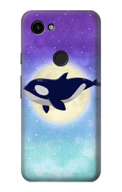 S3807 Killer Whale Orca Lune Pastel Fantaisie Etui Coque Housse pour Google Pixel 3a