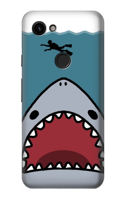 S3825 Plongée en mer de requin de dessin animé Etui Coque Housse pour Google Pixel 3a