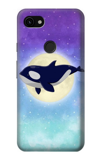 S3807 Killer Whale Orca Lune Pastel Fantaisie Etui Coque Housse pour Google Pixel 3a XL