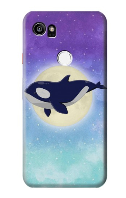 S3807 Killer Whale Orca Lune Pastel Fantaisie Etui Coque Housse pour Google Pixel 2 XL