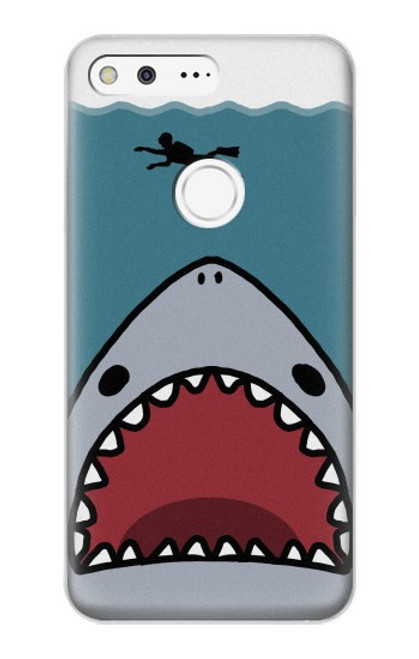 S3825 Plongée en mer de requin de dessin animé Etui Coque Housse pour Google Pixel XL