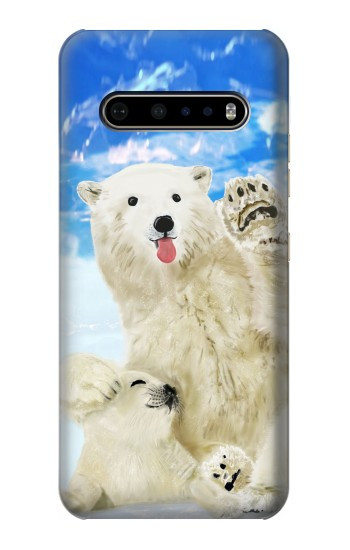 S3794 Ours polaire arctique amoureux de la peinture de phoque Etui Coque Housse pour LG V60 ThinQ 5G
