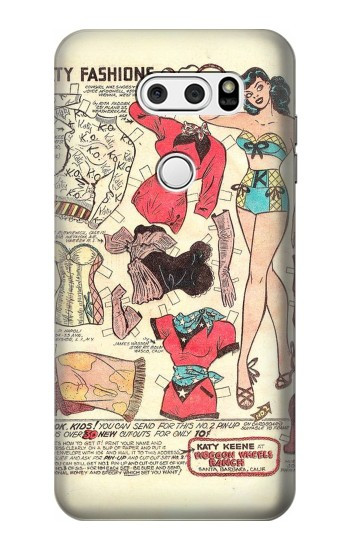 S3820 Poupée de papier de mode de cow-girl vintage Etui Coque Housse pour LG V30, LG V30 Plus, LG V30S ThinQ, LG V35, LG V35 ThinQ