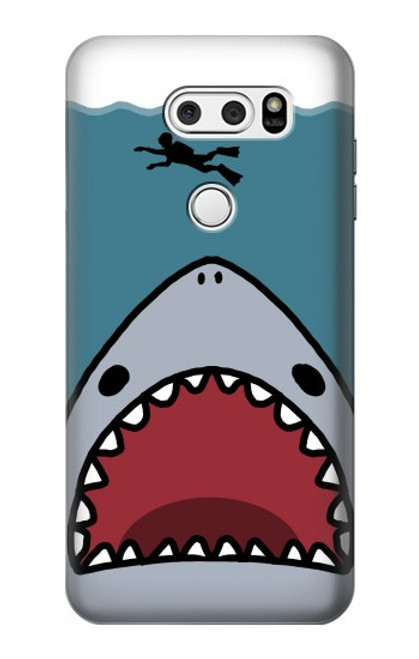 S3825 Plongée en mer de requin de dessin animé Etui Coque Housse pour LG V30, LG V30 Plus, LG V30S ThinQ, LG V35, LG V35 ThinQ