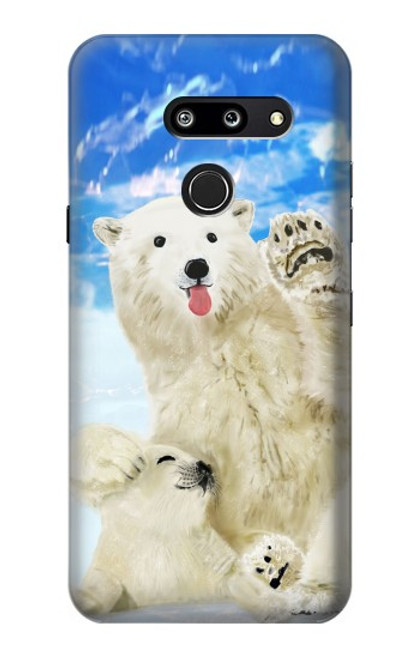 S3794 Ours polaire arctique amoureux de la peinture de phoque Etui Coque Housse pour LG G8 ThinQ