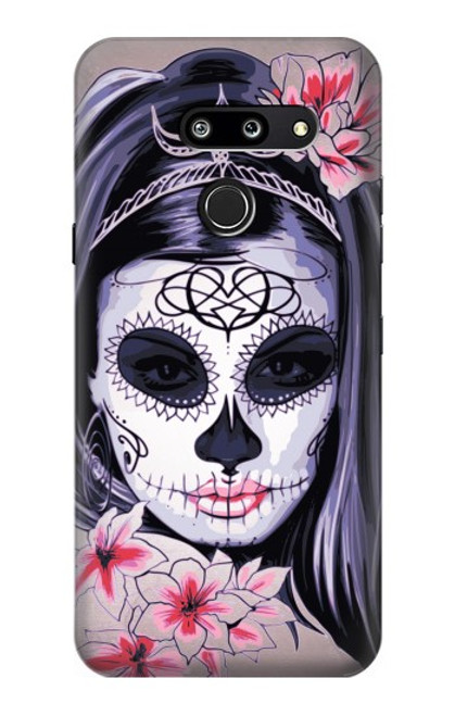 S3821 Sugar Skull Steampunk Fille Gothique Etui Coque Housse pour LG G8 ThinQ