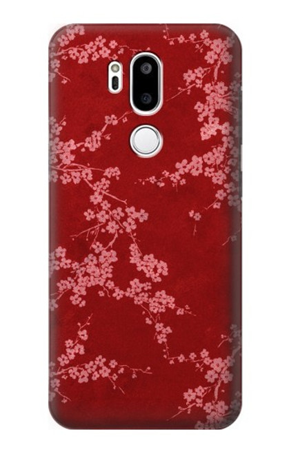 S3817 Motif de fleurs de cerisier floral rouge Etui Coque Housse pour LG G7 ThinQ