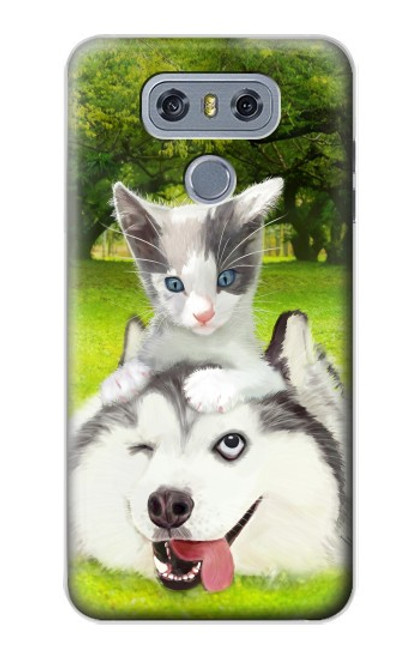 S3795 Peinture Husky Sibérien Ludique Chaton Grincheux Etui Coque Housse pour LG G6