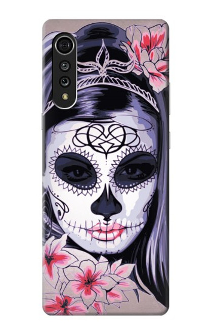 S3821 Sugar Skull Steampunk Fille Gothique Etui Coque Housse pour LG Velvet