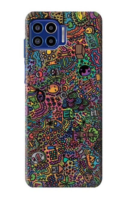 S3815 Art psychédélique Etui Coque Housse pour Motorola One 5G