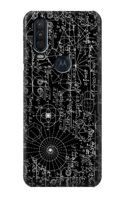 S3808 Tableau noir de mathématiques Etui Coque Housse pour Motorola One Action (Moto P40 Power)