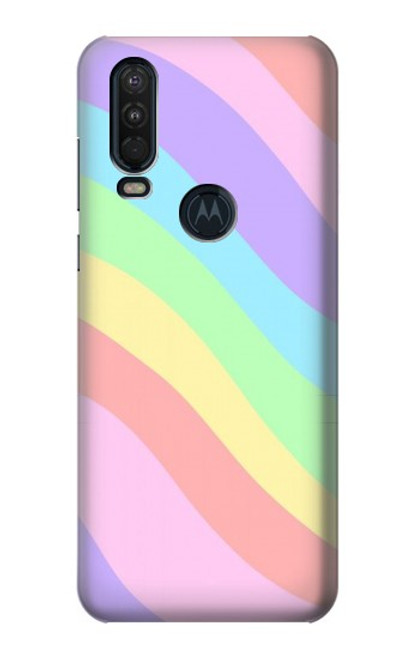 S3810 Vague d'été licorne pastel Etui Coque Housse pour Motorola One Action (Moto P40 Power)