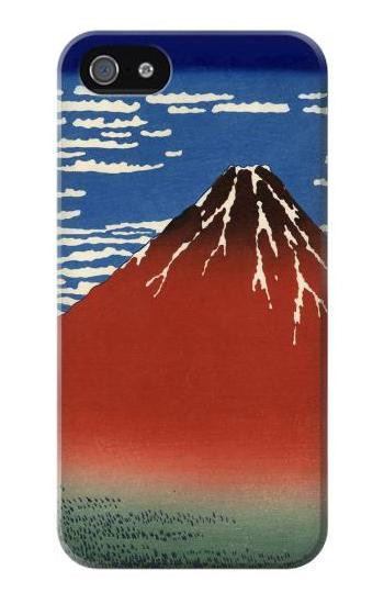S2390 Katsushika Hokusai Red Fuji Etui Coque Housse pour iPhone 5 5S SE
