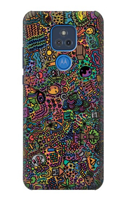 S3815 Art psychédélique Etui Coque Housse pour Motorola Moto G Play (2021)