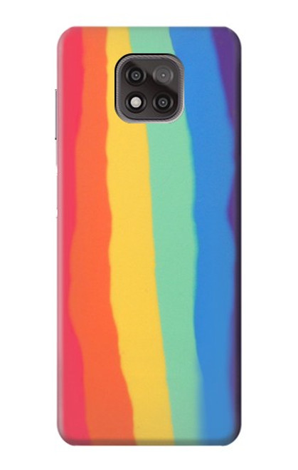 S3799 Arc-en-ciel aquarelle vertical mignon Etui Coque Housse pour Motorola Moto G Power (2021)