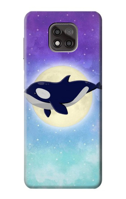 S3807 Killer Whale Orca Lune Pastel Fantaisie Etui Coque Housse pour Motorola Moto G Power (2021)