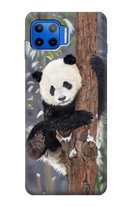 S3793 Peinture de neige mignon bébé panda Etui Coque Housse pour Motorola Moto G 5G Plus