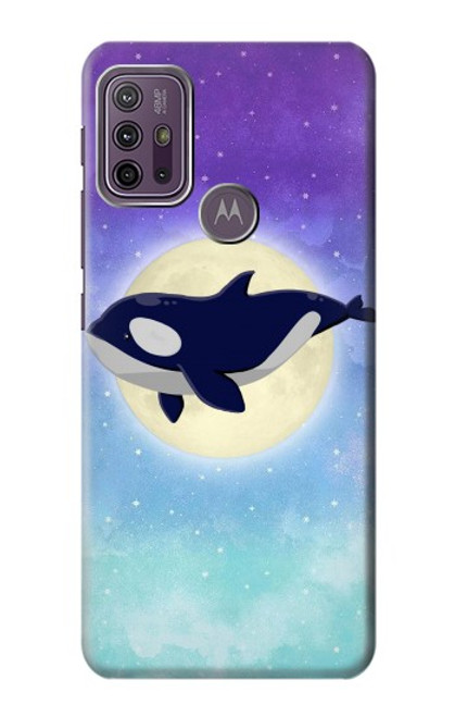 S3807 Killer Whale Orca Lune Pastel Fantaisie Etui Coque Housse pour Motorola Moto G10 Power