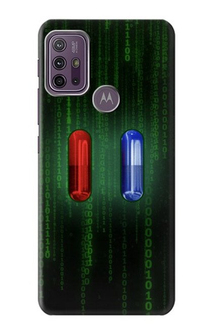 S3816 Comprimé Rouge Comprimé Bleu Capsule Etui Coque Housse pour Motorola Moto G10 Power