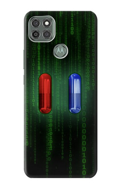 S3816 Comprimé Rouge Comprimé Bleu Capsule Etui Coque Housse pour Motorola Moto G9 Power