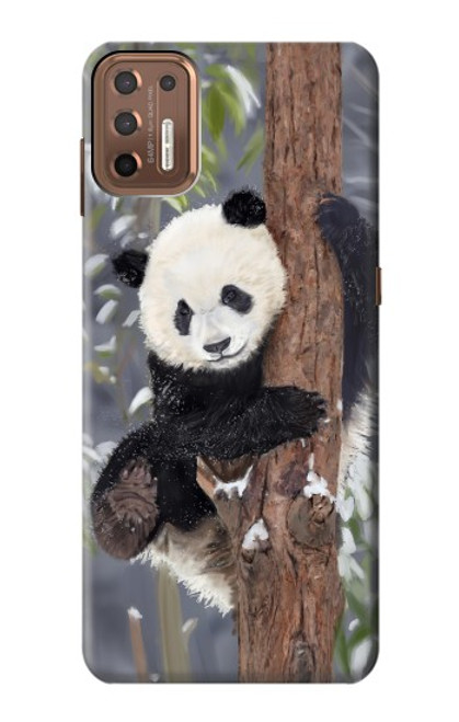 S3793 Peinture de neige mignon bébé panda Etui Coque Housse pour Motorola Moto G9 Plus