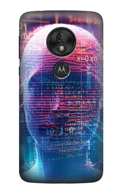 S3800 Visage humain numérique Etui Coque Housse pour Motorola Moto G7 Play