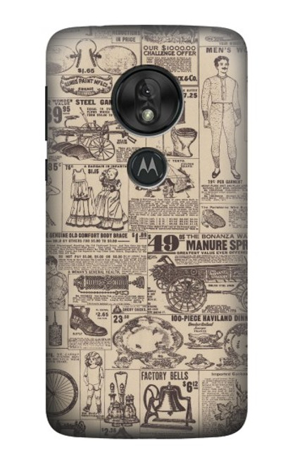 S3819 Papier Vintage rétro Etui Coque Housse pour Motorola Moto G7 Play