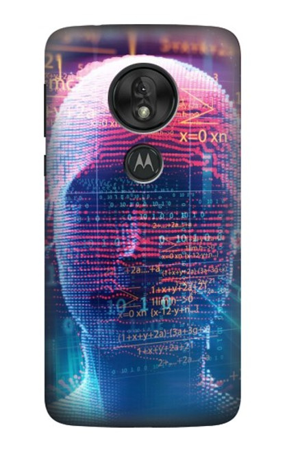 S3800 Visage humain numérique Etui Coque Housse pour Motorola Moto G7 Power