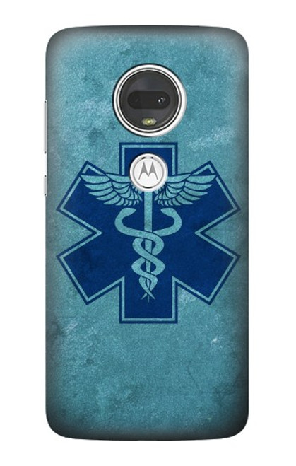 S3824 Symbole Médical Caducée Etui Coque Housse pour Motorola Moto G7, Moto G7 Plus