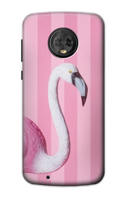 S3805 Flamant Rose Pastel Etui Coque Housse pour Motorola Moto G6