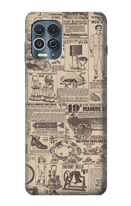 S3819 Papier Vintage rétro Etui Coque Housse pour Motorola Edge S