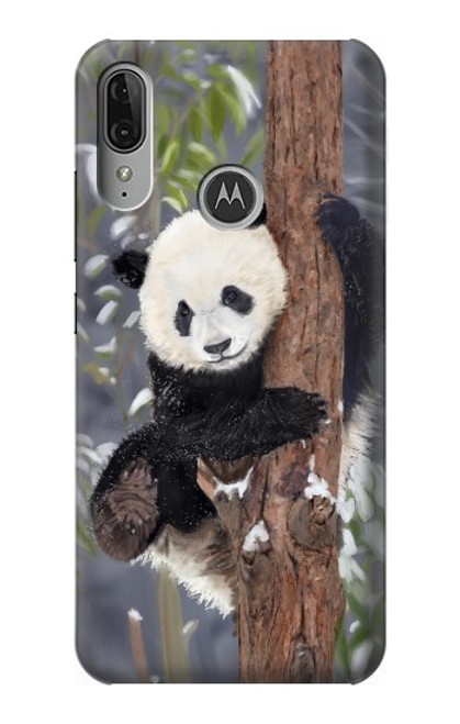 S3793 Peinture de neige mignon bébé panda Etui Coque Housse pour Motorola Moto E6 Plus, Moto E6s