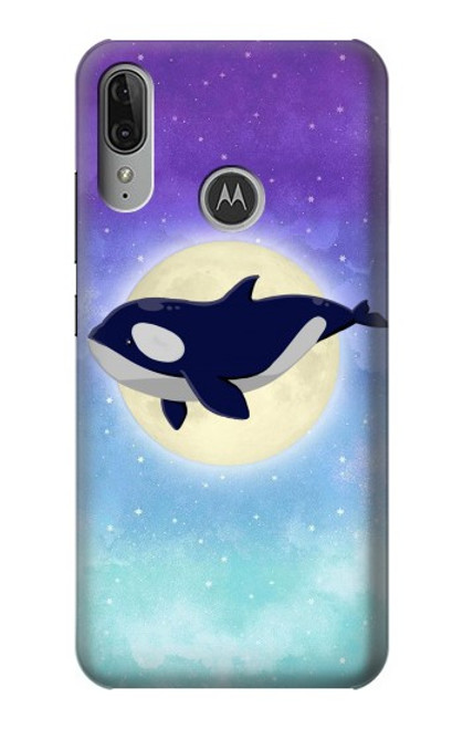 S3807 Killer Whale Orca Lune Pastel Fantaisie Etui Coque Housse pour Motorola Moto E6 Plus, Moto E6s