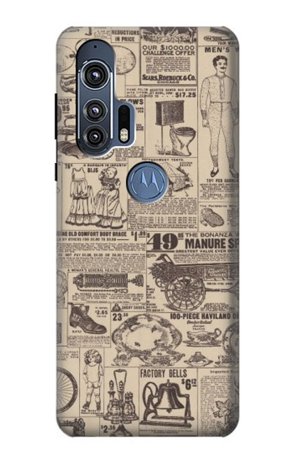 S3819 Papier Vintage rétro Etui Coque Housse pour Motorola Edge+