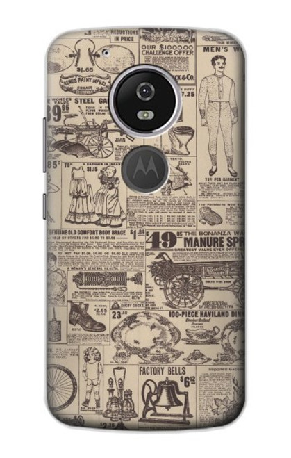 S3819 Papier Vintage rétro Etui Coque Housse pour Motorola Moto G6 Play, Moto G6 Forge, Moto E5