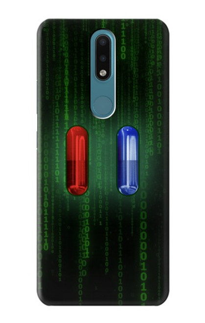 S3816 Comprimé Rouge Comprimé Bleu Capsule Etui Coque Housse pour Nokia 2.4