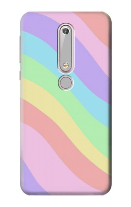 S3810 Vague d'été licorne pastel Etui Coque Housse pour Nokia 6.1, Nokia 6 2018