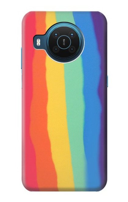 S3799 Arc-en-ciel aquarelle vertical mignon Etui Coque Housse pour Nokia X20