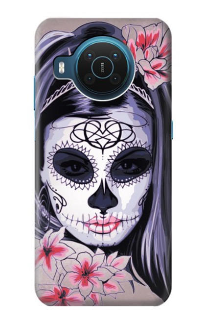 S3821 Sugar Skull Steampunk Fille Gothique Etui Coque Housse pour Nokia X20