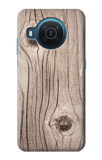 S3822 Graphique de la texture du bois imprimé Etui Coque Housse pour Nokia X20