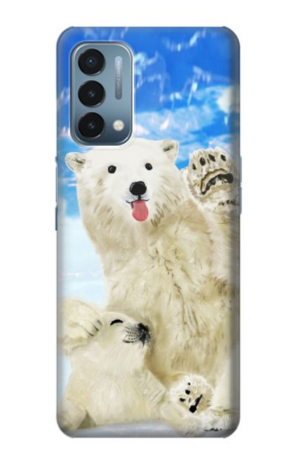 S3794 Ours polaire arctique amoureux de la peinture de phoque Etui Coque Housse pour OnePlus Nord N200 5G