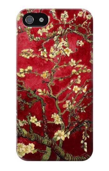 S2414 Red Blossoming Almond Tree Van Gogh Etui Coque Housse pour iPhone 5 5S SE