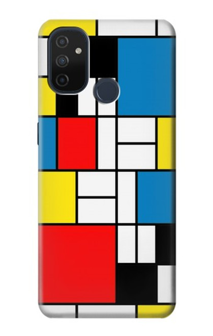 S3814 Composition de dessin au trait Piet Mondrian Etui Coque Housse pour OnePlus Nord N100